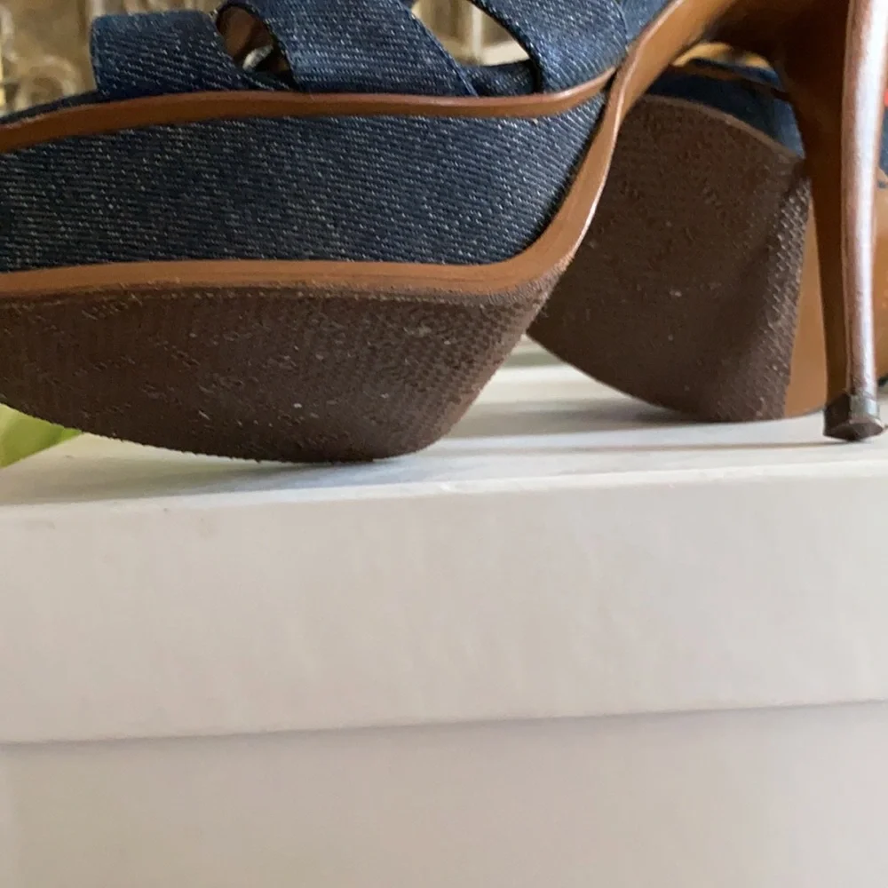 Vintage Tribute sandal in denim Yves Saint Laurent 39 - Picture 6 of 9